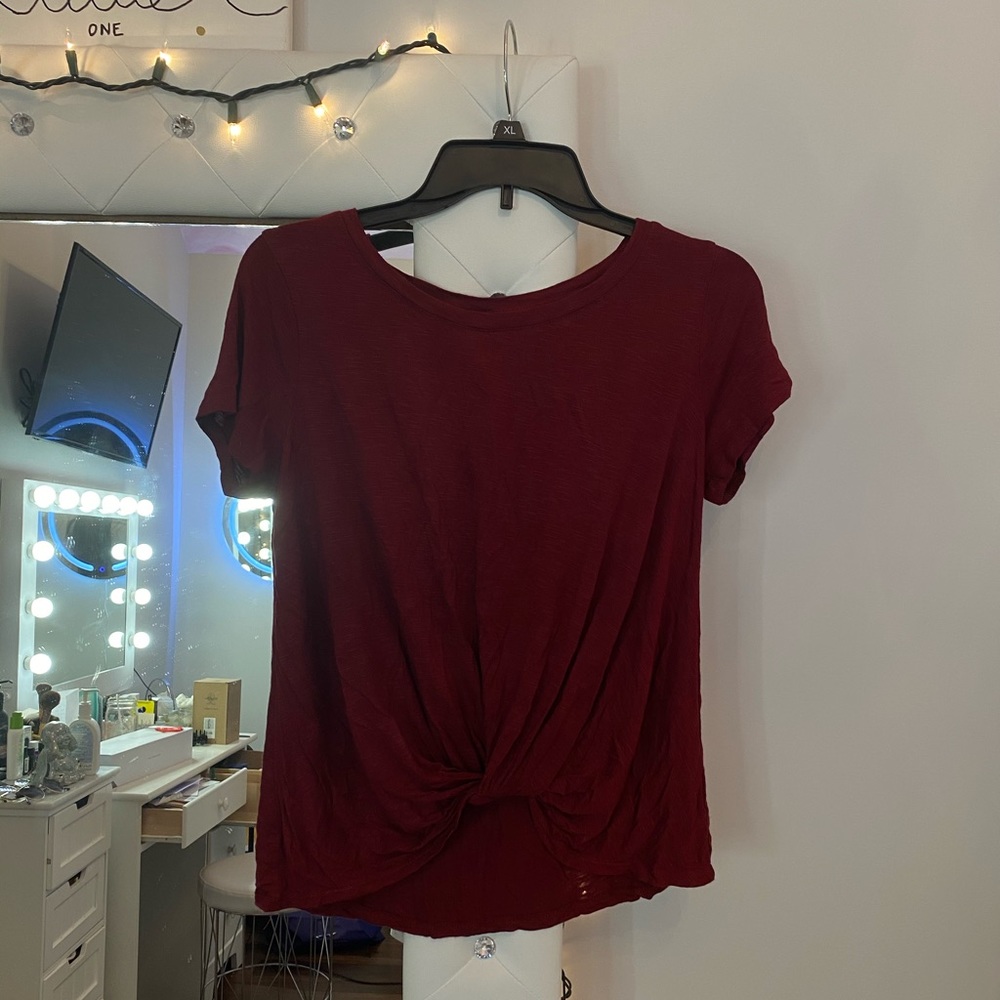 Maroon Tie Top